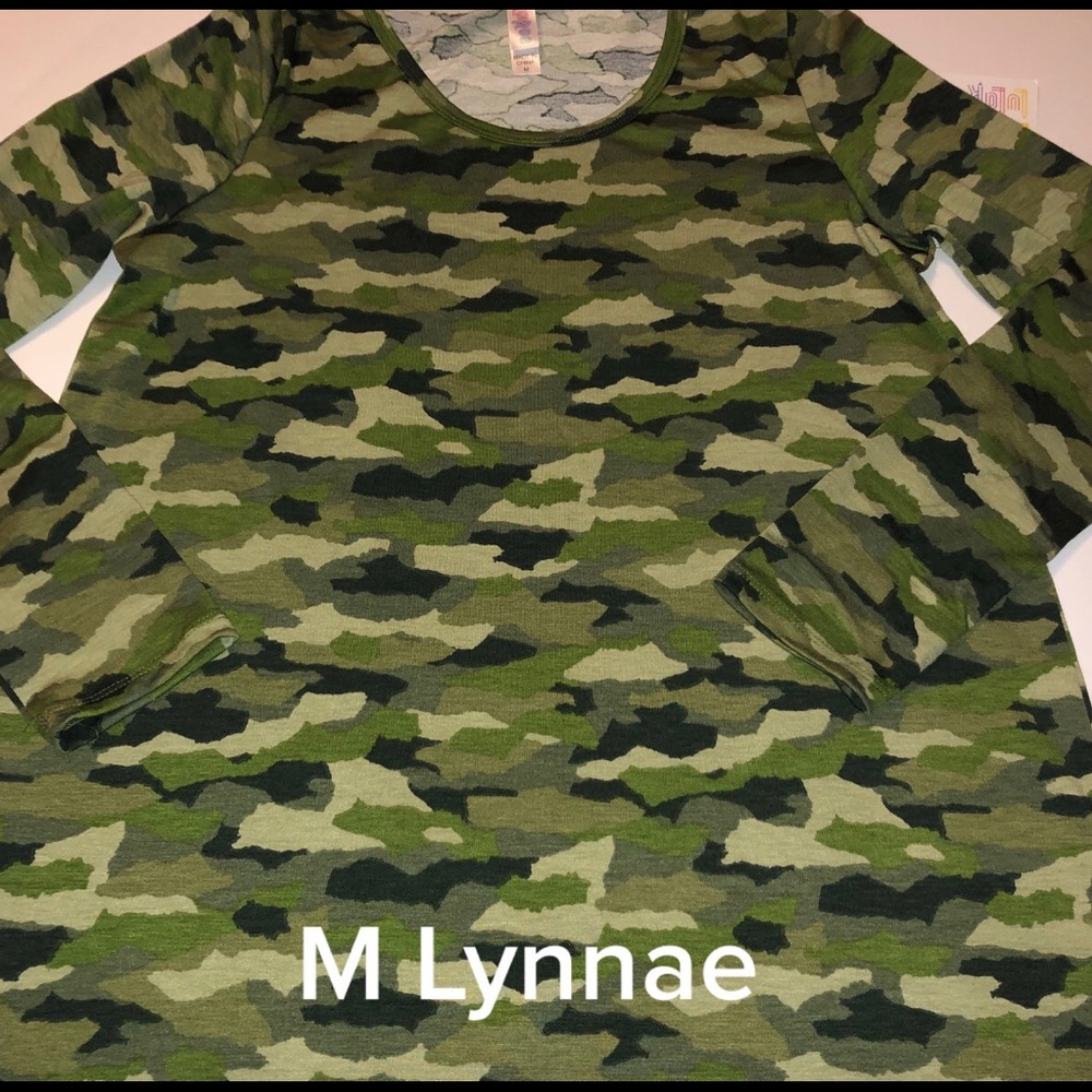 Camo Lularoe Lynnae Long Sleeve Top